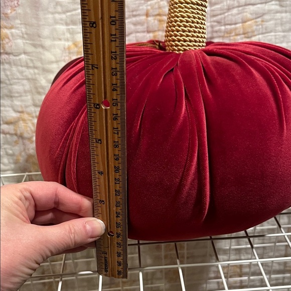 Threshold Velvet Red Pumpkin Pillow - Picture 5 of 9
